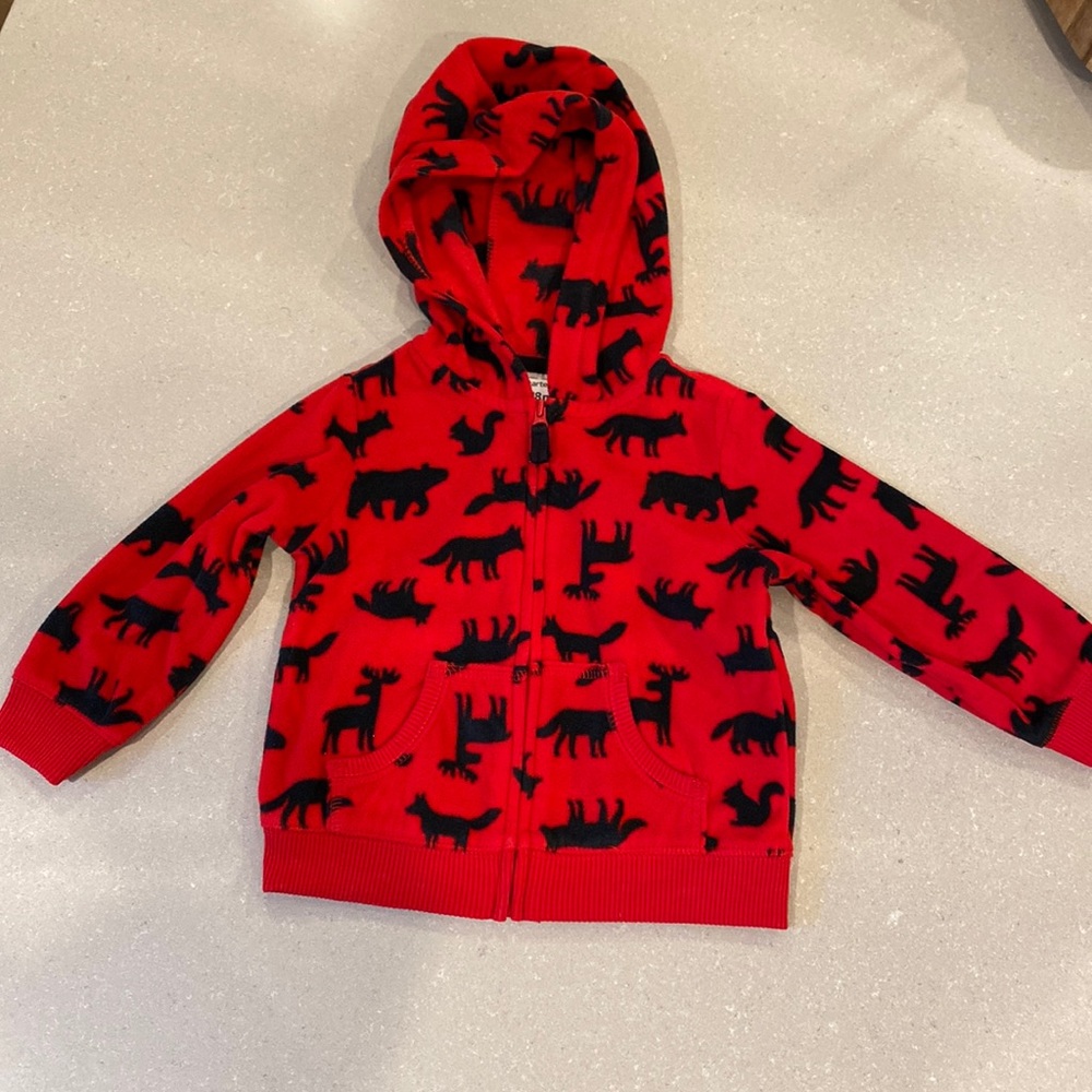 FLASH SALE ⚡️18 Month Hooded Fleece Sweatshirt Christmas Woodland Animals